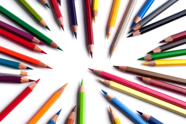 Pencils on white background — Stock Photo, Image