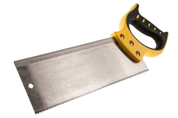 Handle saw on wood — Stock Photo, Image