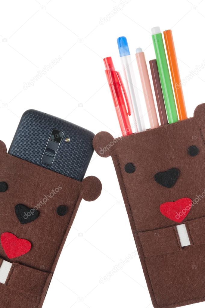 case for pens and phone