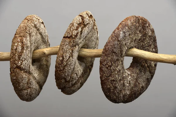 Three finnish round rye bread — Stock Photo, Image