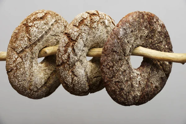 Three finnish round rye bread — Stock Photo, Image