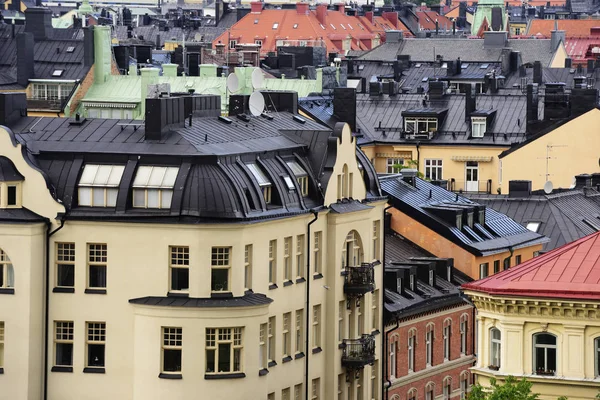 Vue sur Stockholm, toits, greniers, fenêtres — Photo