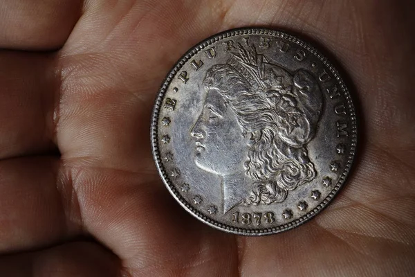 O dólar americano de prata velho de 1878 — Fotografia de Stock