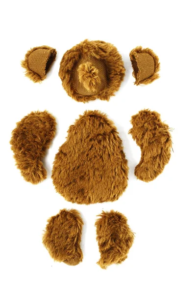 Pattern of toy teddy bear on white — Stock Photo, Image