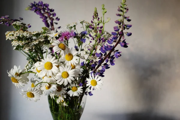 꽃병에 야생화의 꽃다발 — 스톡 사진