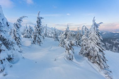 harika akşam kış manzarası