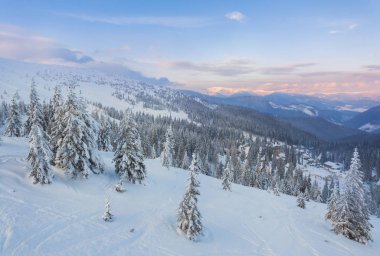 harika akşam kış manzarası