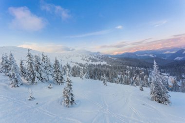 harika akşam kış manzarası