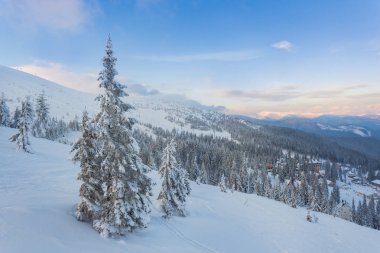 harika akşam kış manzarası