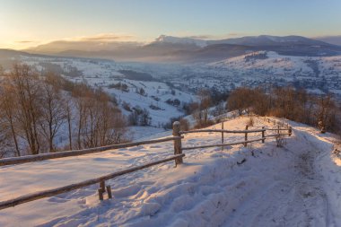 harika akşam kış manzarası