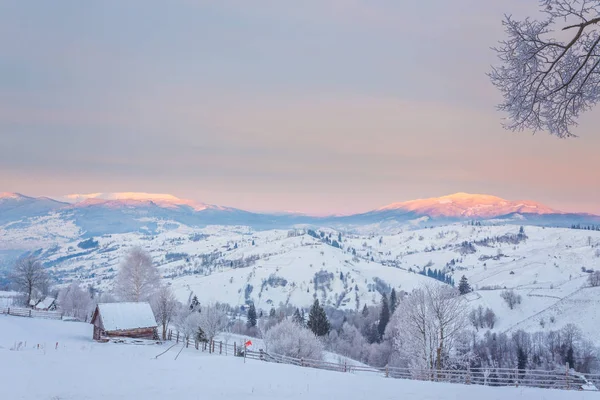 Fantastické večerní Zimní krajina — Stock fotografie