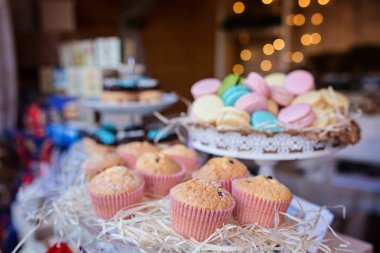 Blueberry muffins pudra şekeri ile