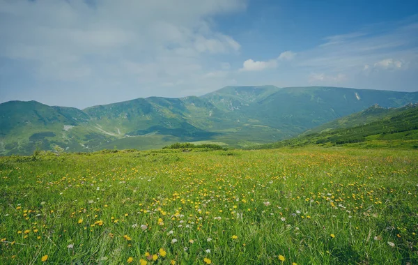 Dağlar gündoğumu sırasında alanında.