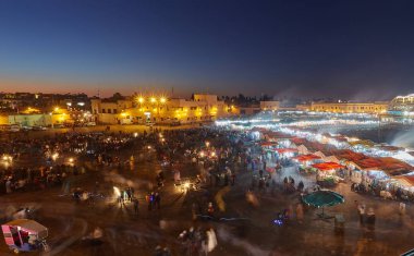 Djemaa el Fna görünümünü, Meydanı ve pazar yeri Marakeş'in ' 