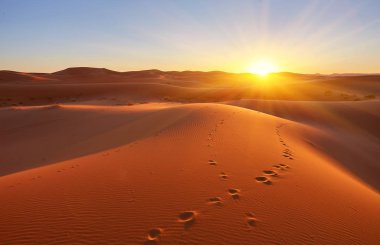 Beautiful sand dunes in the desert clipart