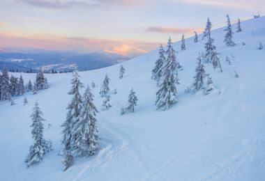 harika akşam kış manzarası