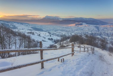 harika akşam kış manzarası