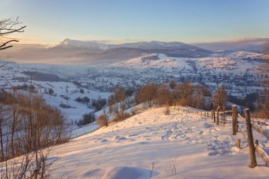 harika akşam kış manzarası