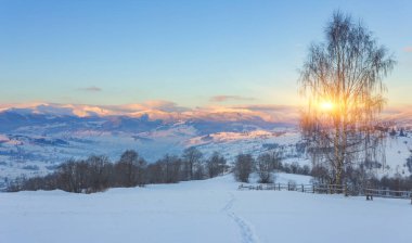 harika akşam kış manzarası