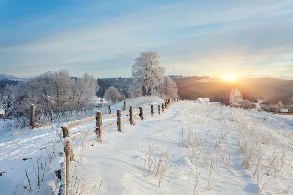 Prachtig winterlandschap in de bergen. — Stockfoto