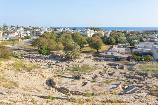 Ruines du Théâtre Hellénique à Paphos — Photo