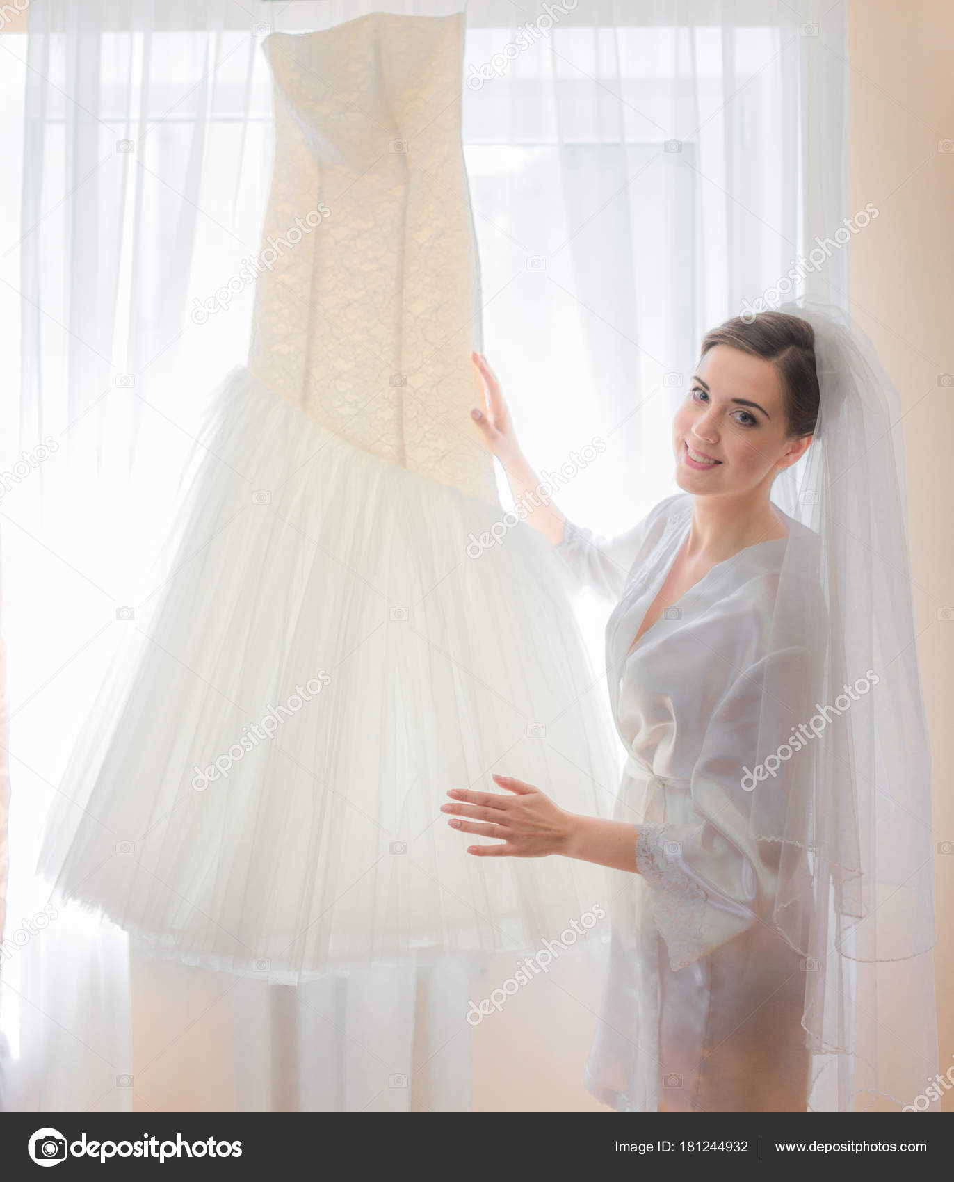 Happy Bridal Morning Bride Getting Ready Stock Photo C Saharrr