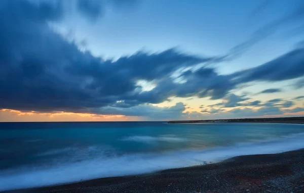 Beautiful bright sunset on the beach of Lara — Stock Photo, Image