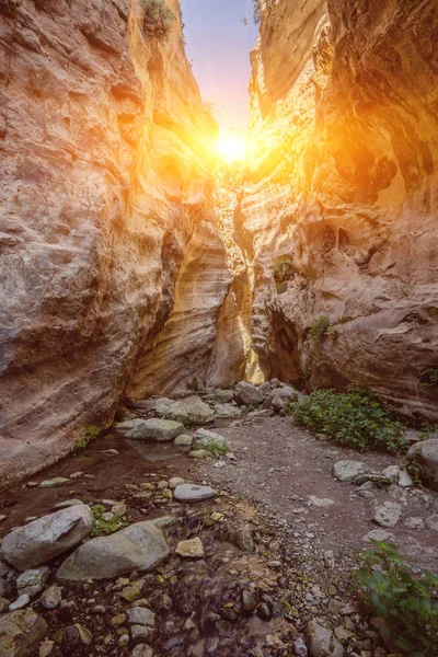Sonnenbeschienene Felsen der Awakas-Schlucht in Zypern. — Stockfoto