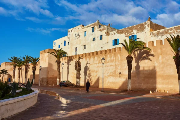 Вежа Входу Медіни Старі Міські Стіни Ессуейра Марокко — стокове фото