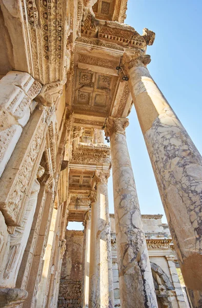Détails Bibliothèque Celsus Ephesus Selcuk Turquie — Photo