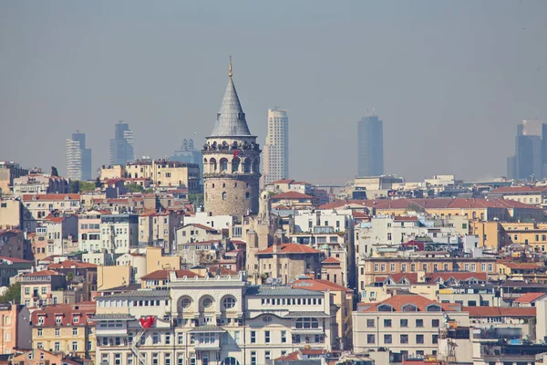Galata Tower Cityscape Istanbul View Suleymaniye Mosque Garden Istanbul Historical — Stock Photo, Image