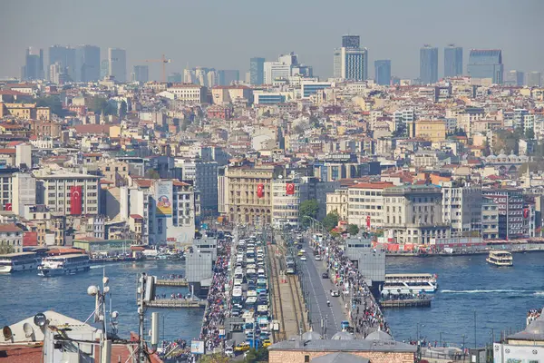 Stanbul Türkiye Beyoğlu Lçe Tarihi Mimari Galata Köprüsü Galata Kulesi — Stok fotoğraf