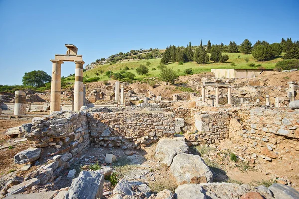 Oude Ruïnes Efeze Turkije Archeologie Achtergrond — Stockfoto