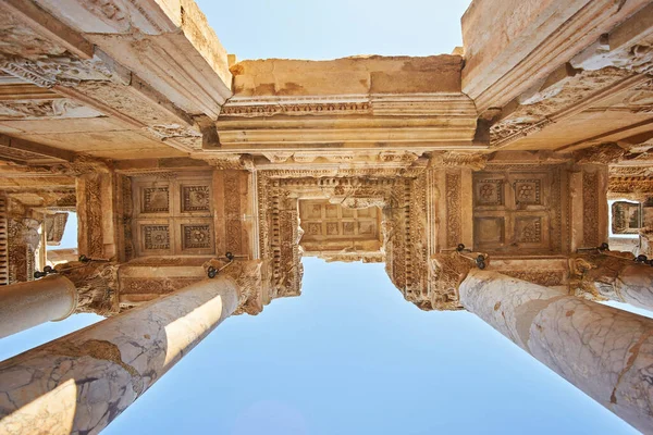 Details Van Celsus Library Efeze Selcuk Turkije — Stockfoto