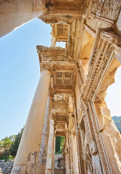 Detalhes Biblioteca Celsus Éfeso Selcuk Turquia — Fotografia de Stock