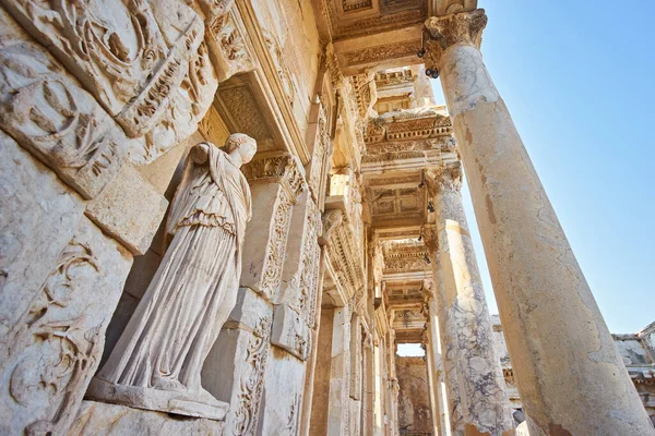 Detalhes Biblioteca Celsus Éfeso Selcuk Turquia — Fotografia de Stock