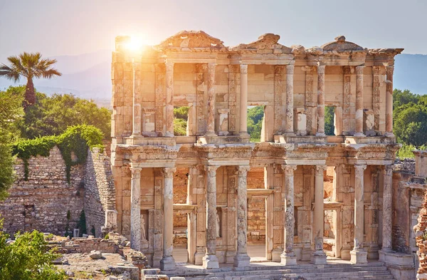 Bibliotheek Van Celsus Oude Site Van Efeze Turkije — Stockfoto