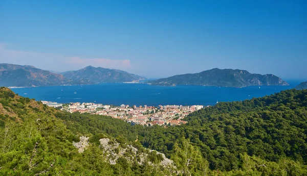 Incrível Vista Superior Sobre Marmaris Turquia Resort Perto Mar Mediterrâneo — Fotografia de Stock