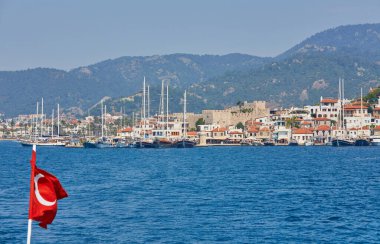 Marmaris Marina Türkiye 'de mavi günde