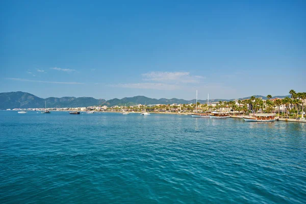 Pohled Pláž Marmaris Turecku — Stock fotografie