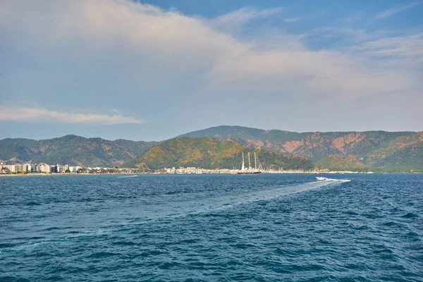 Ilhas Montanha Rochosas Baía Marmaris Seascape Com Céu Azul — Fotografia de Stock