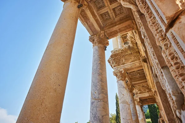 Einzelheiten Der Celsus Bibliothek Ephesus Selcuk Türkei — Stockfoto