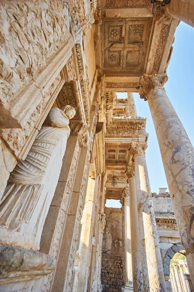 Bibliotheek Van Celsus Oude Site Van Efeze Turkije — Stockfoto