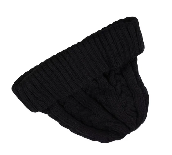 Teplá mužská černá čepice — Stock fotografie