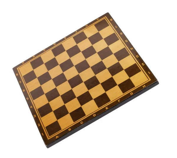 Tablero de ajedrez vacío de madera aislado —  Fotos de Stock