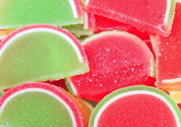 Many Multicolor Fruit Jelly — Stock Photo, Image