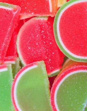 çok renkli meyve jölesi