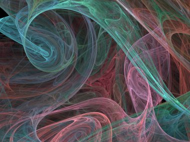 Siyah Renk Üzerine Bir Dijital Fraktal Resmi