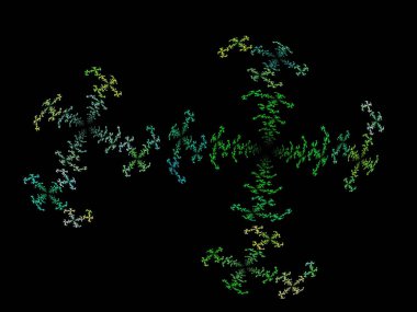 Siyah Renk Üzerine Bir Dijital Fraktal Resmi