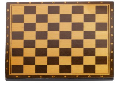 Tahta boş satranç tahtası izole edildi